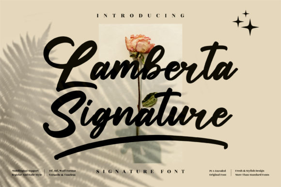 Lamberta Signature: A Delicate Script Font for Editorial Design